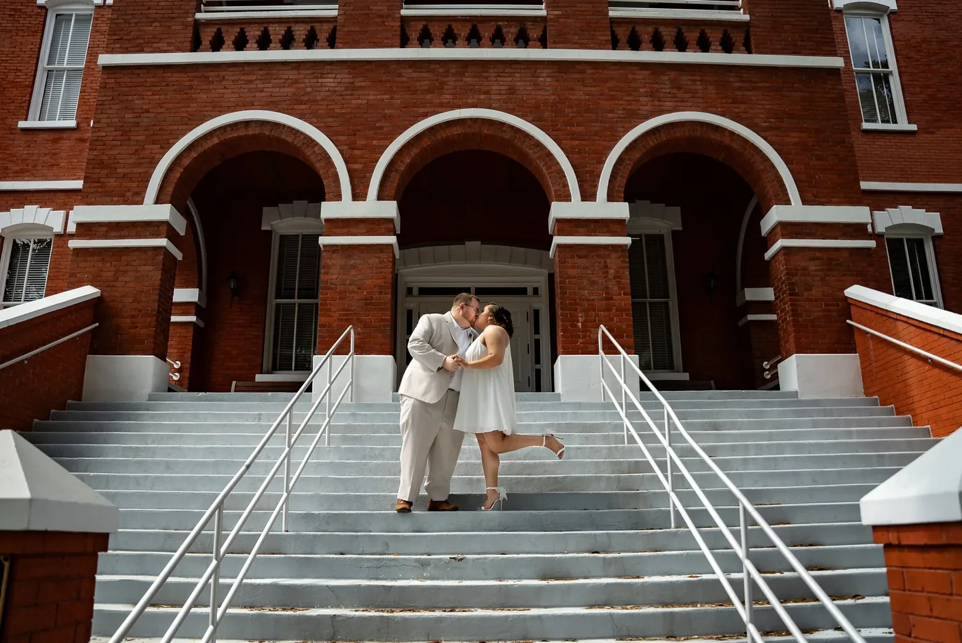 Wedding photography on the courthouse steps in Central Florida